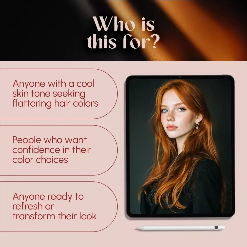 Cool & Captivating: The Guide to Hair Color Shades for Cool Skin Tones | Digital Download eBook for Choosing the Best Hair Colors, Cool Undertone Hair Inspiration & Styling Tips
