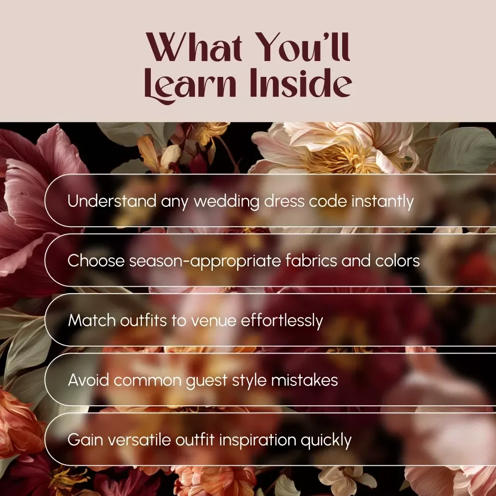Wedding Style Made Simple: What to Wear and Why It Works | Complete Wedding Guest Outfit Guide | Digital Download eBook & Checklist for Men & Women