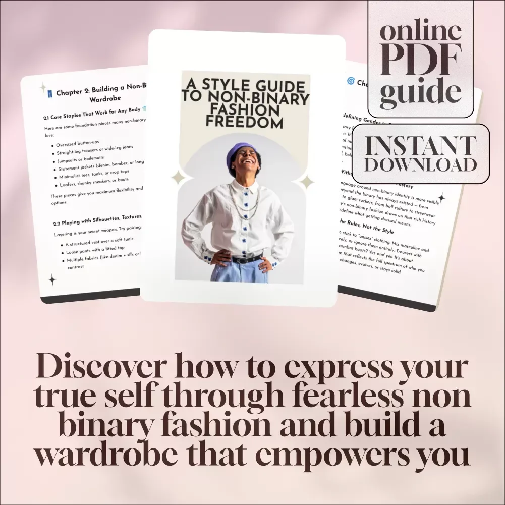 A Style Guide to Non-Binary Fashion Freedom | Digital Guide for Authentic Genderless Style, Wardrobe Inspiration & Outfit Ideas