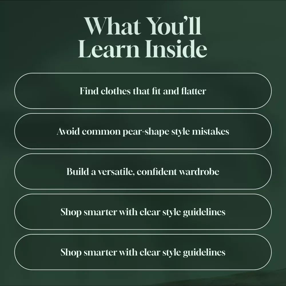 The Ultimate Guide to Pear-Shaped Body Outfits – Digital Download Style Guide for Dressing with Confidence, Fashion Tips & Outfit Inspiration