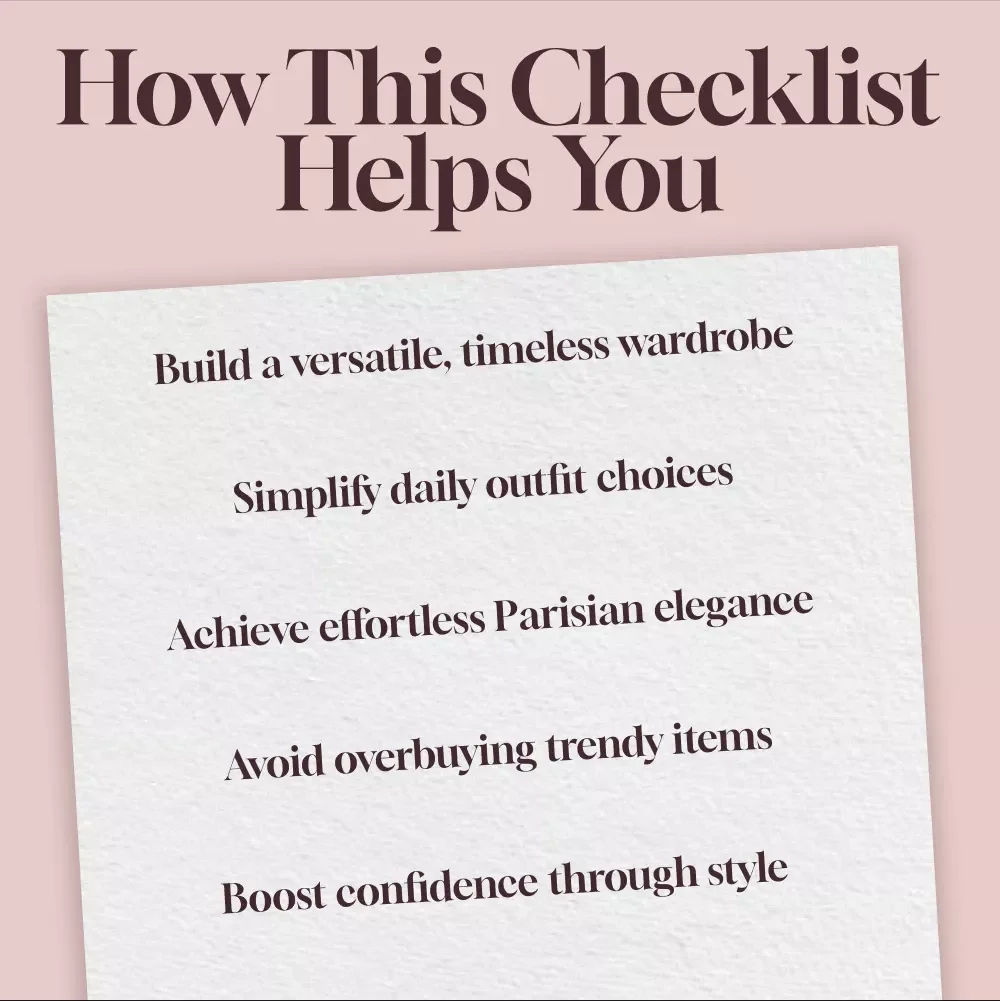 French Chic Fashion Checklist – Parisian Style Digital Download | French Inspired Fashion Wardrobe Guide