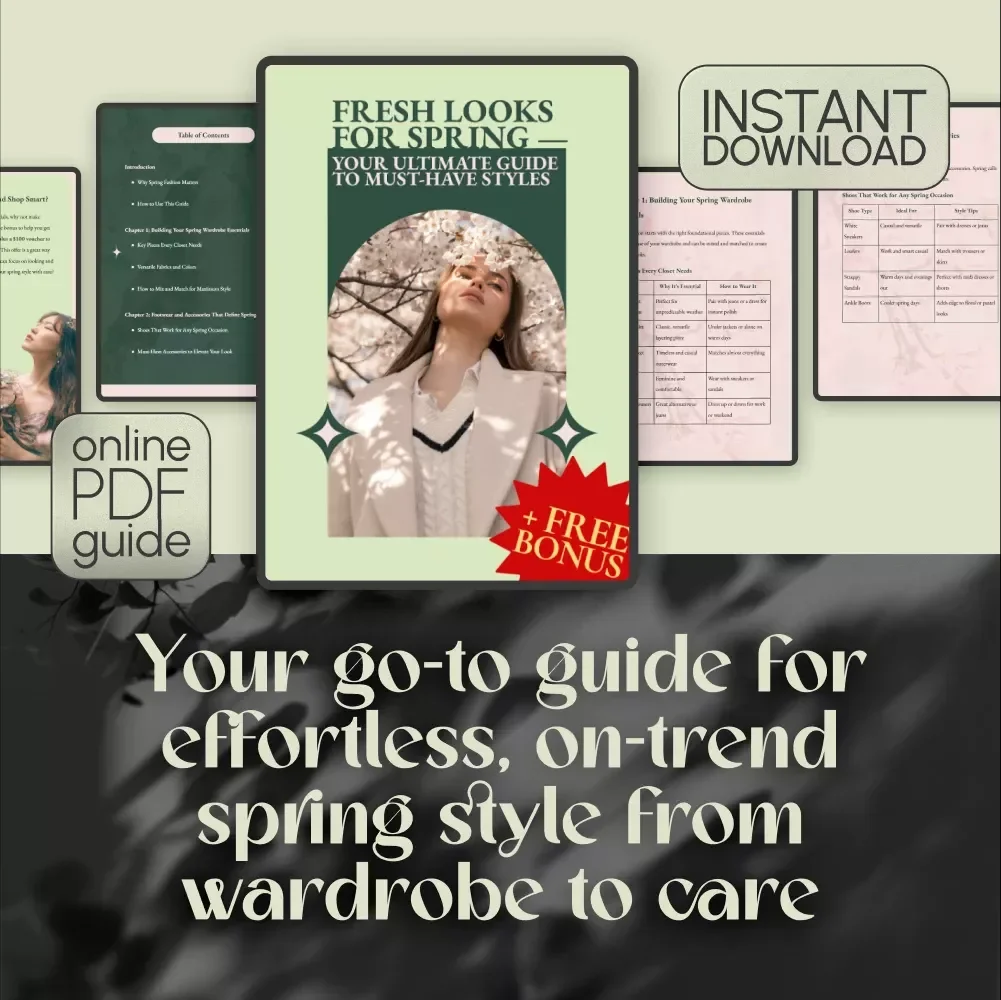 Fresh Looks for Spring — Your Ultimate Guide to Must-Have Styles | Digital Download Guide for Spring Fashion Must Haves, Wardrobe Essentials & Trends