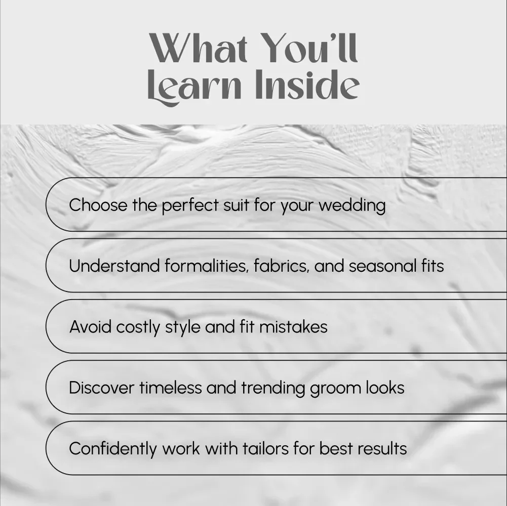 Dressed to Say I Do – The Modern Groom’s Guide to Wedding Suit Styles | Digital Download Men’s Suit Styles Wedding Guide & Groom Styling Tips
