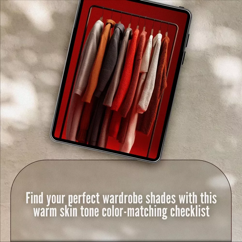 Clothing Colors for Warm Skin Tones Checklist | Digital Download Color Guide for Wardrobe Styling, Fashion Tips & Outfit Inspiration