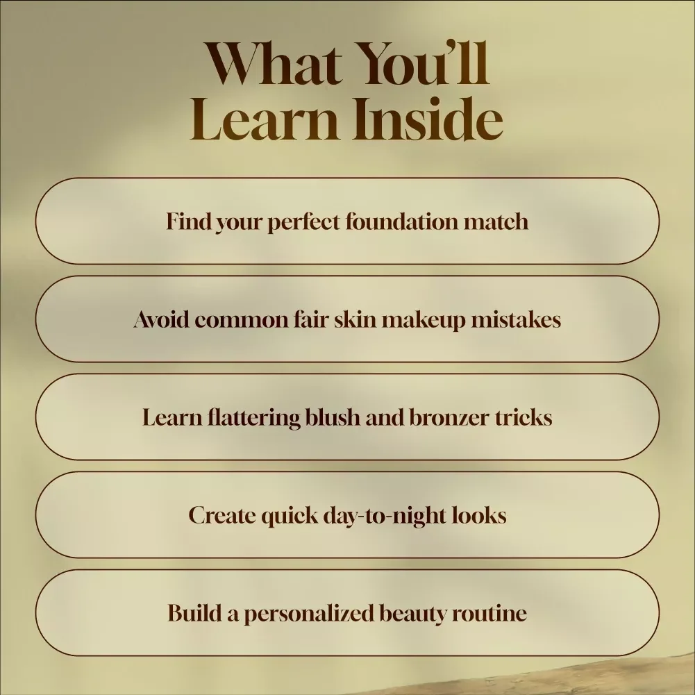 Glow Right: The Ultimate Makeup Guide for Fair Skin | Digital Download Makeup for Fair Skin Tutorial, eBook & Checklist