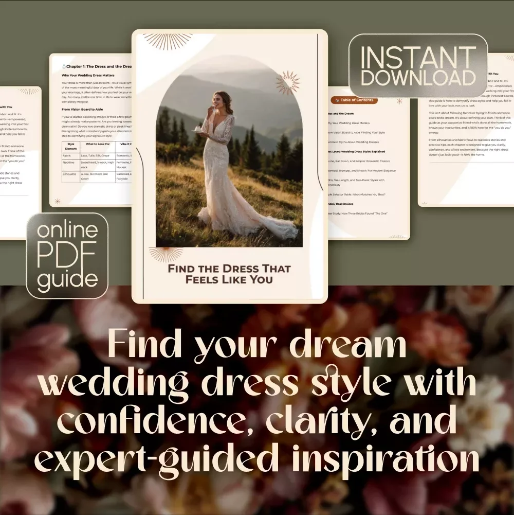 Find the Dress That Feels Like You | Wedding Dress Styles Guide for Brides | Digital Download eBook & Checklist