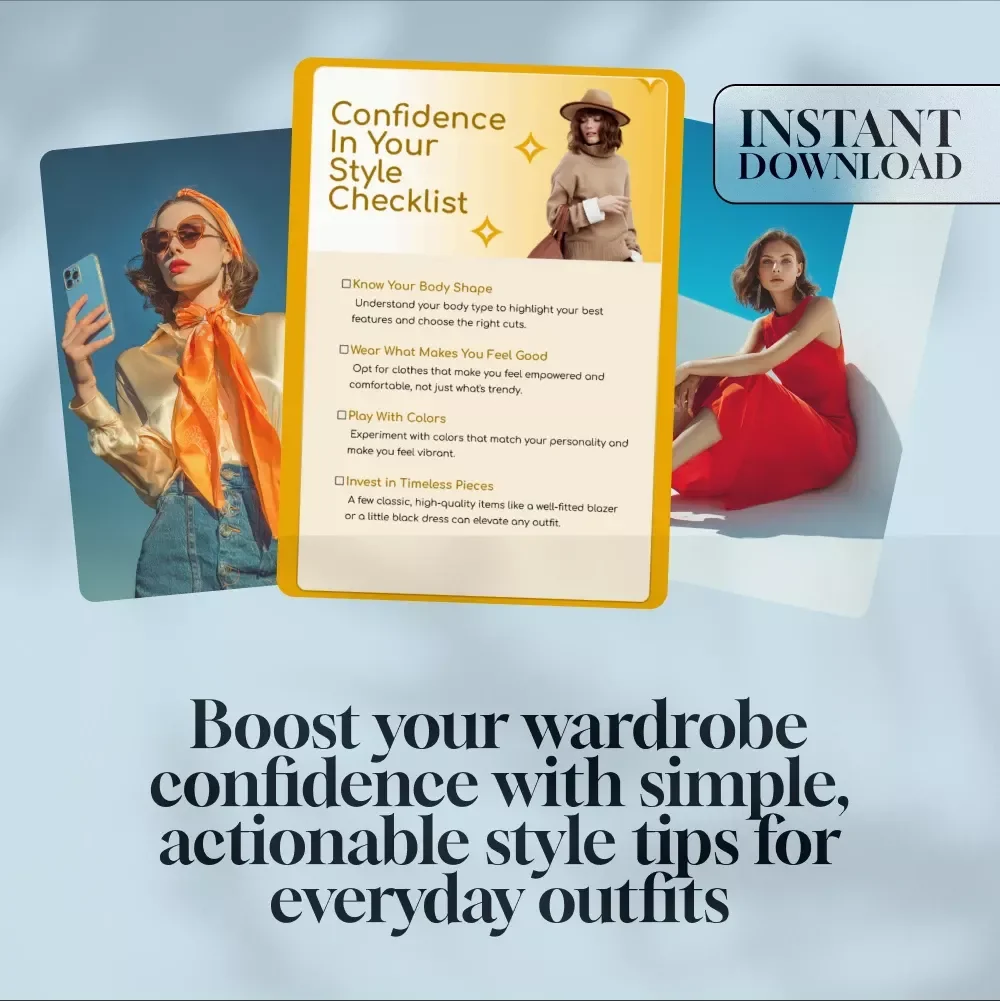 Confidence in Your Style Checklist | Printable Fashion Guide for How to Be Confident in Your Style | Digital Download for Women’s Wardrobe & Outfit Inspiration