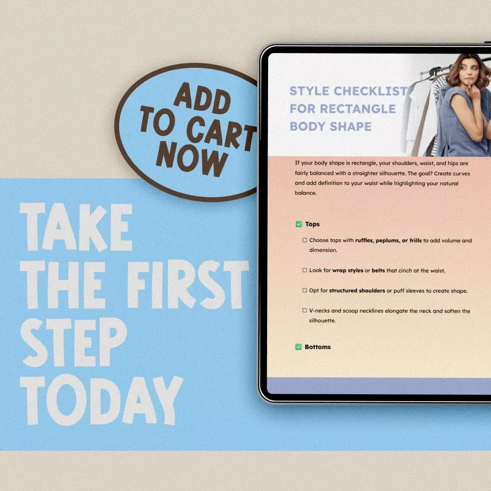 Style Checklist for Rectangle Body Shape – Digital Download Guide for Flattering Outfits, Styles & Wardrobe Inspiration
