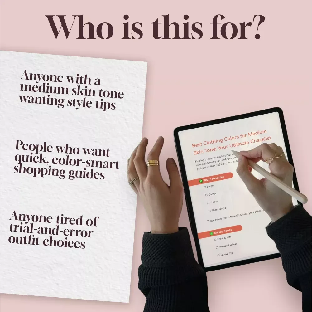 Best Clothing Colors for Medium Skin Tone: Your Ultimate Checklist | Digital Download Wardrobe Color Guide for Women & Men