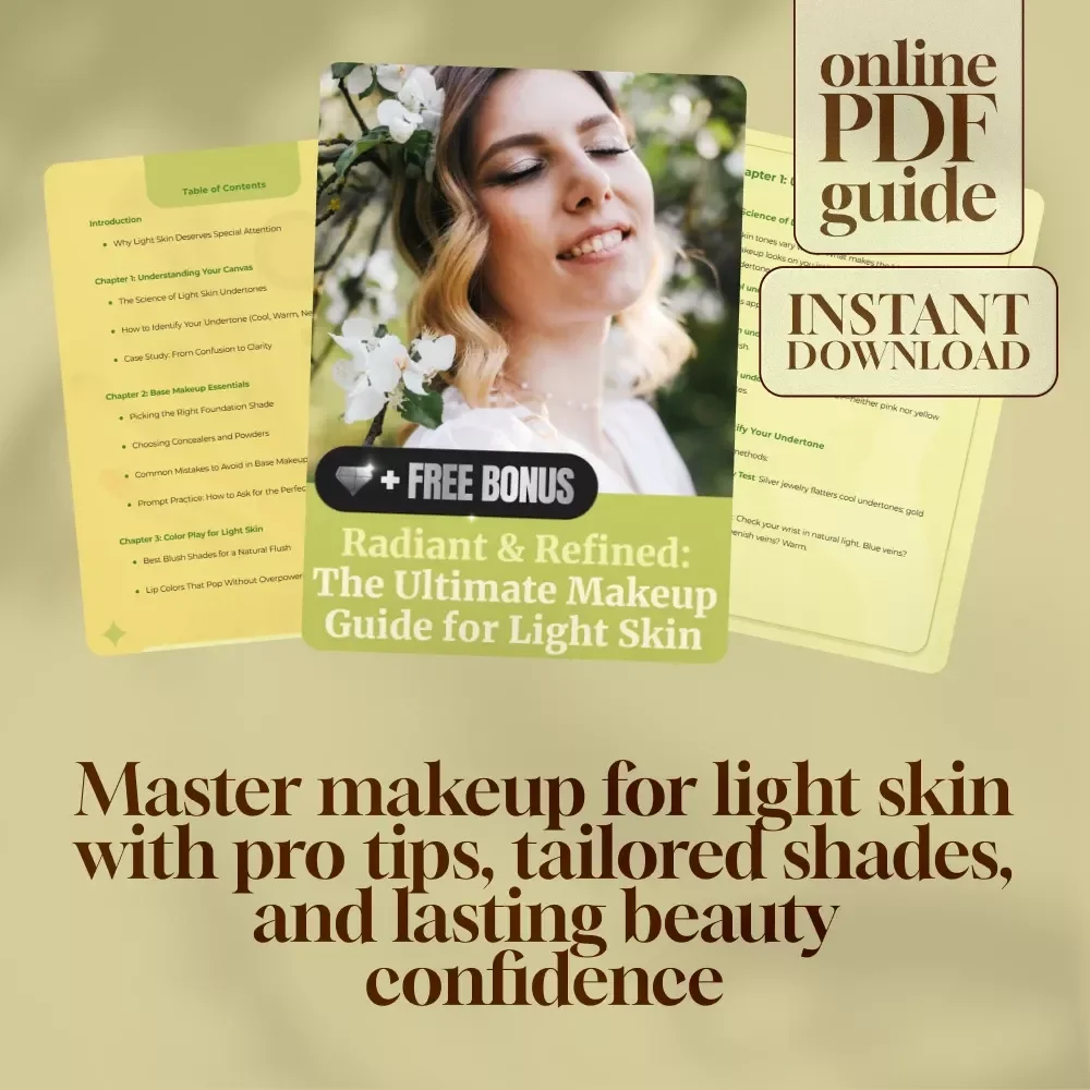 Radiant & Refined: The Ultimate Makeup Guide for Light Skin | Digital Download eBook & Checklist for Flawless Makeup for Light Skin