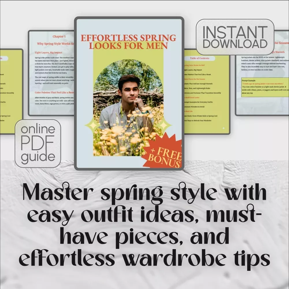 Effortless Spring Looks for Men | Digital Guide for Spring Outfits Men – Style Tips, Wardrobe Essentials & Outfit Ideas