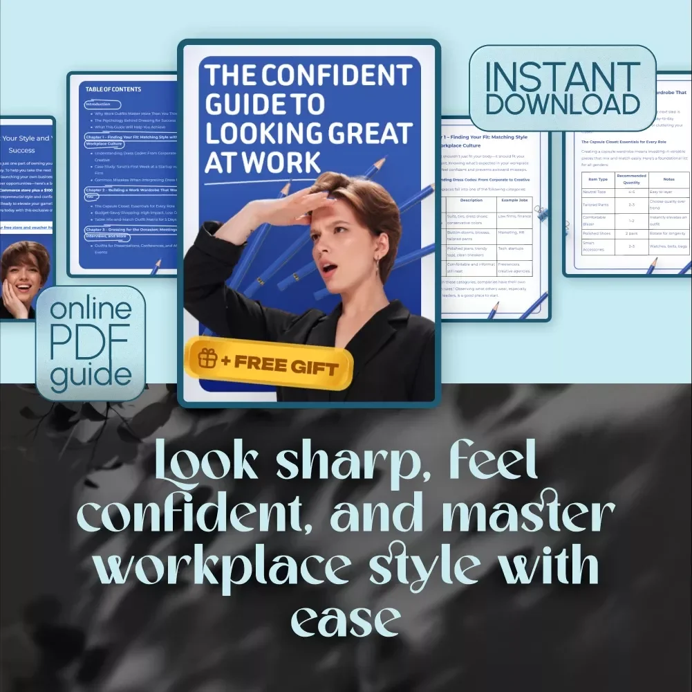 The Confident Guide to Looking Great at Work | Digital Download Style Guide for Work Outfits, Dressing for Success, & Workplace Wardrobe Tips