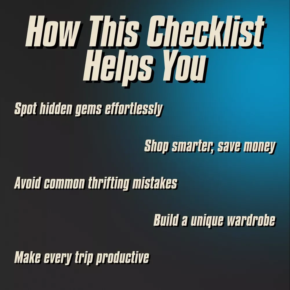 Your Go-To Checklist for Thrift Shopping Like a Pro | Digital Download Thrift Shopping Hacks Guide & Printable PDF