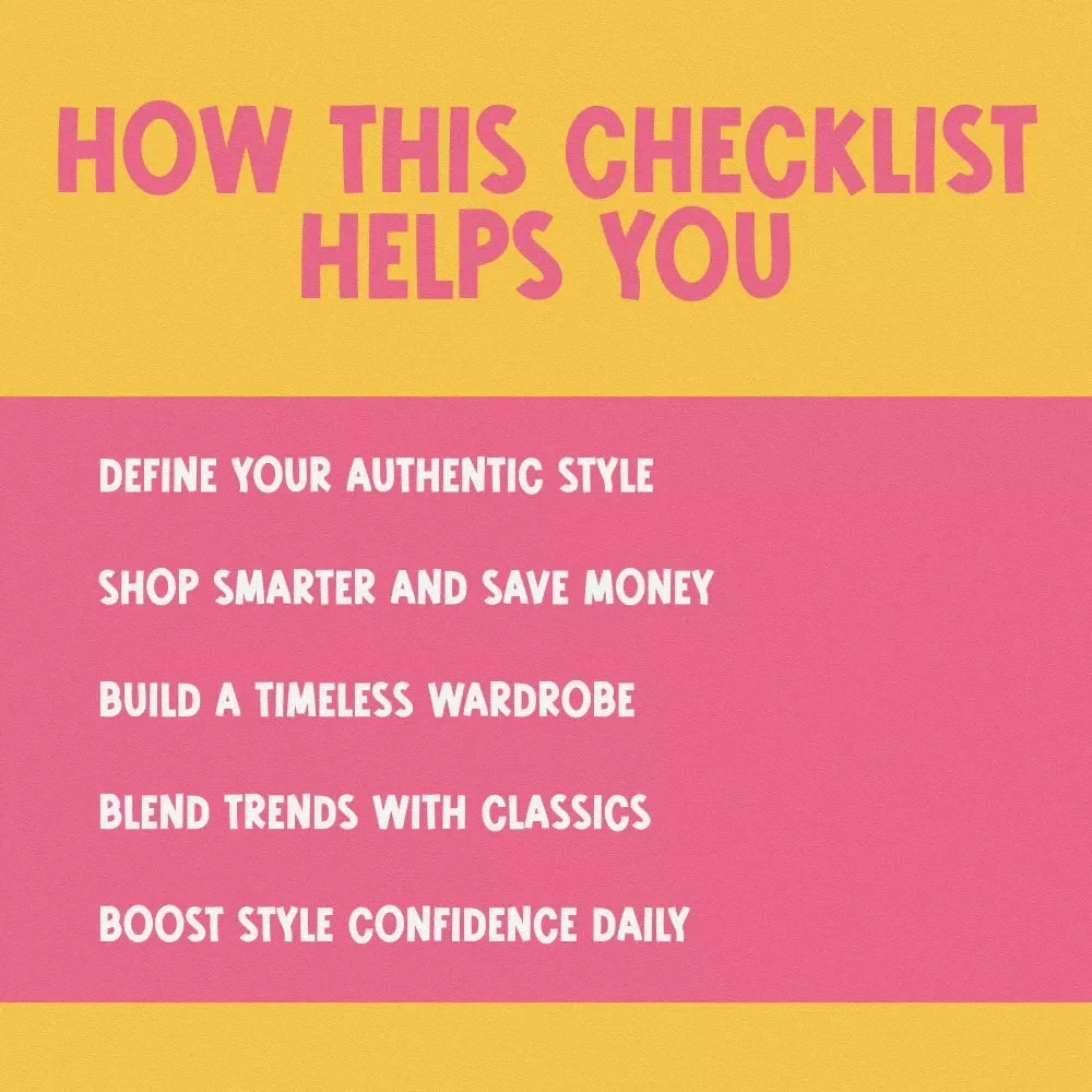 Fashion vs. Style: Your Ultimate Checklist | Digital Download Guide to Defining Your Personal Style & Navigating Fashion Trends