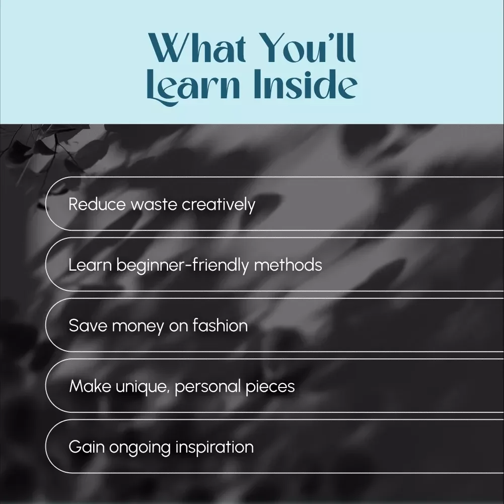 Style, Recycled | How to Upcycle Clothes Guide for Beginners & DIY Fashion Lovers – Digital Download eBook & Creative Checklist