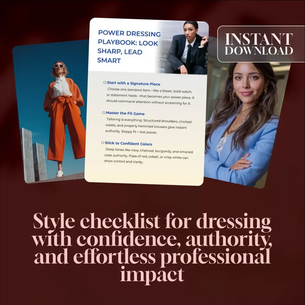 Power Dressing Playbook: Look Sharp, Lead Smart | Power Dressing Tips Checklist for Confident, Professional Style