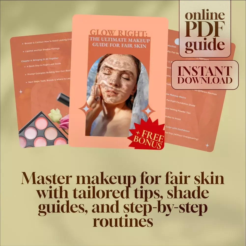Glow Right: The Ultimate Makeup Guide for Fair Skin | Digital Download Makeup for Fair Skin Tutorial, eBook & Checklist