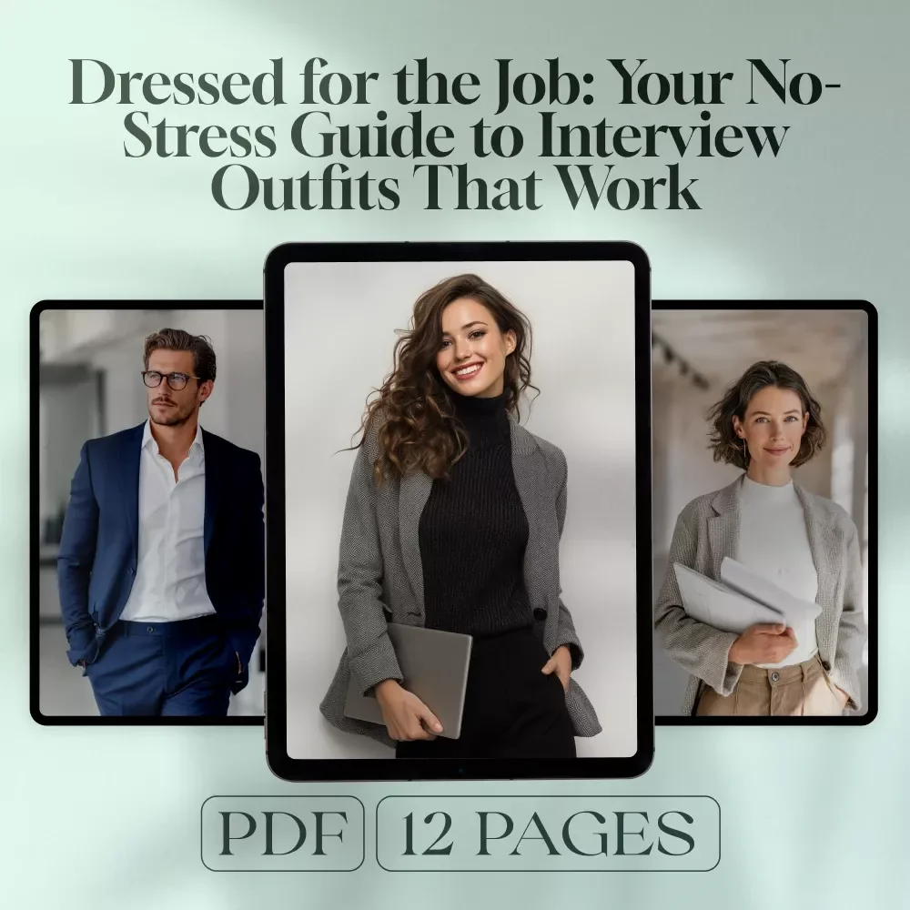 Dressed for the Job: Your No-Stress Guide to Interview Outfits That Work | Job Interview Outfits Digital Guide, eBook & Checklist for Professional Success
