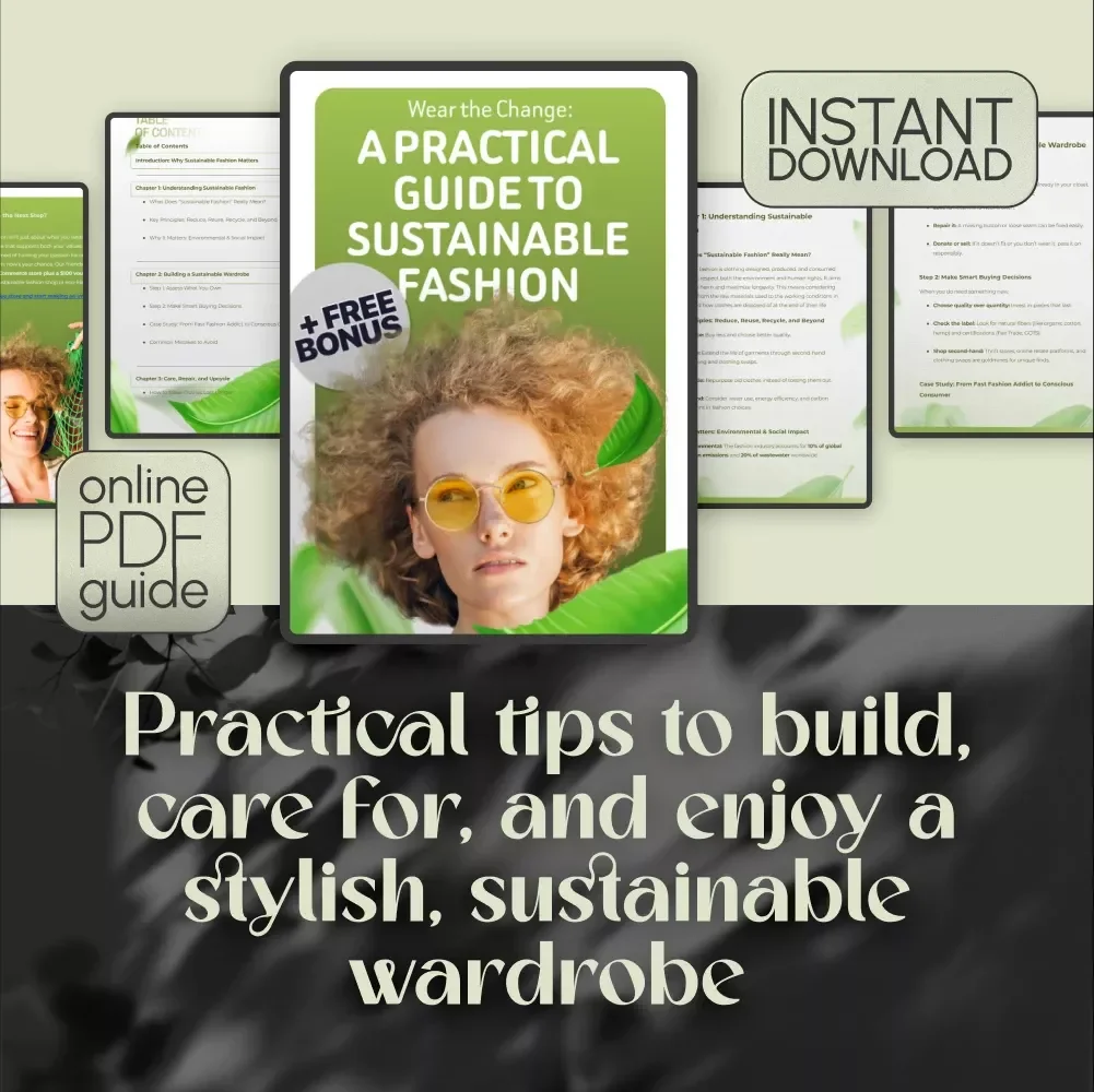 Wear the Change: A Practical Guide to Sustainable Fashion | Eco-Friendly Style Tips, Wardrobe Makeover & Ethical Clothing Ideas – Digital Download