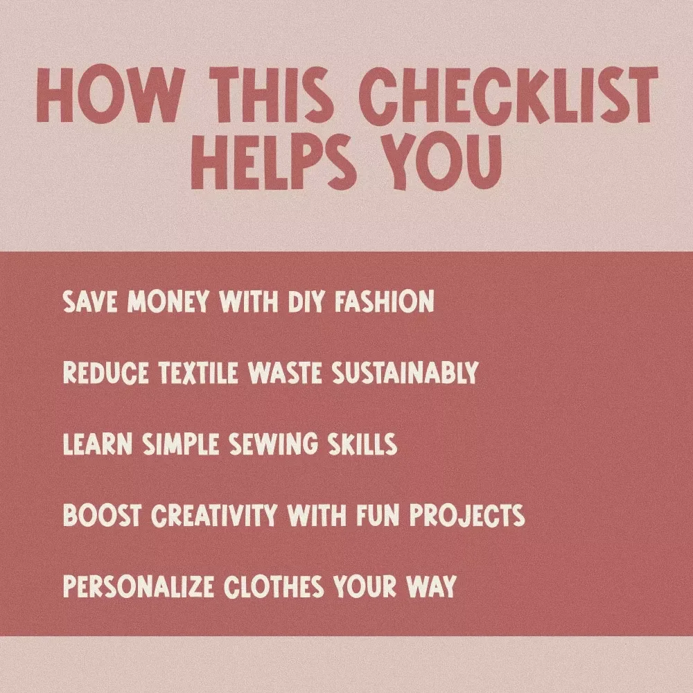 Beginner’s Checklist for Upcycling Clothes | Printable DIY Clothing Upcycling Guide for Beginners