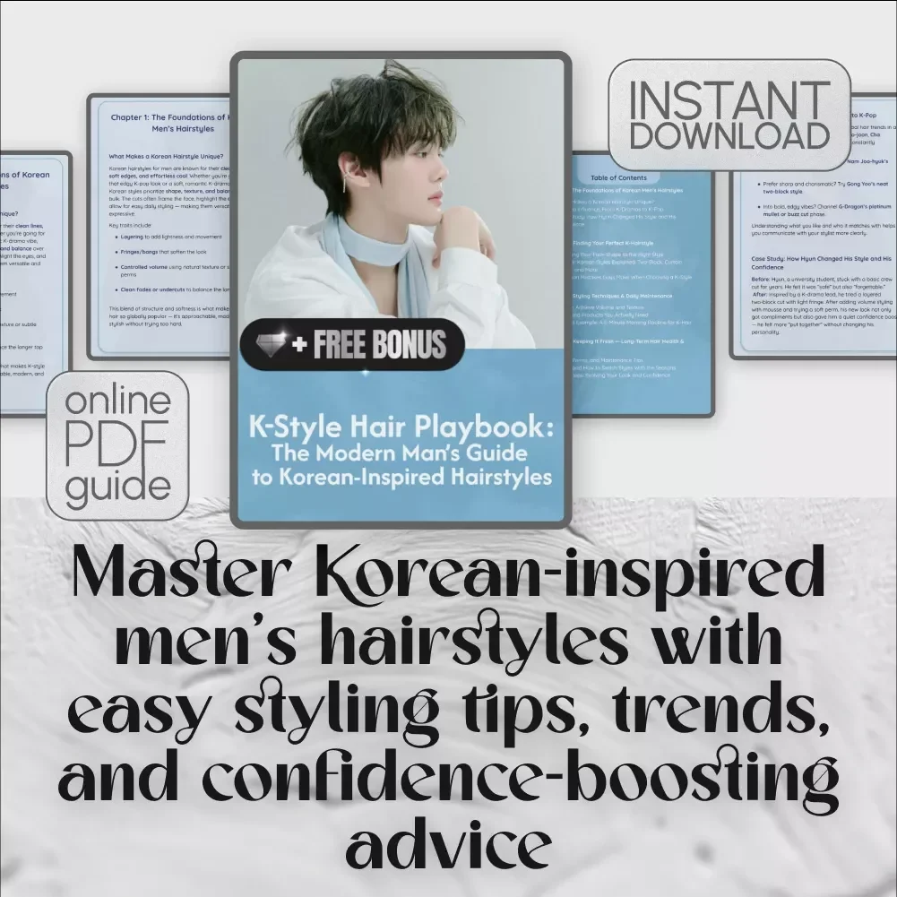 K-Style Hair Playbook: The Modern Man’s Guide to Korean-Inspired Hairstyles | Digital Download Guide for Hair Korean Style Men | K-Pop & K-Drama Inspired Haircuts, Styling Tips, and Grooming