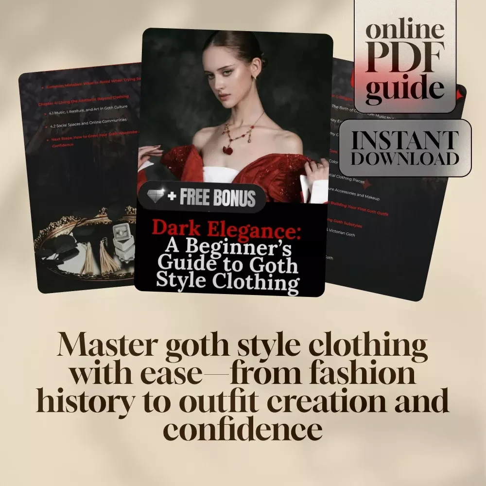 Dark Elegance: A Beginner’s Guide to Goth Style Clothing | Digital Guide for Goth Fashion Lovers, eBook on Goth Style Clothing, Goth Aesthetic Download