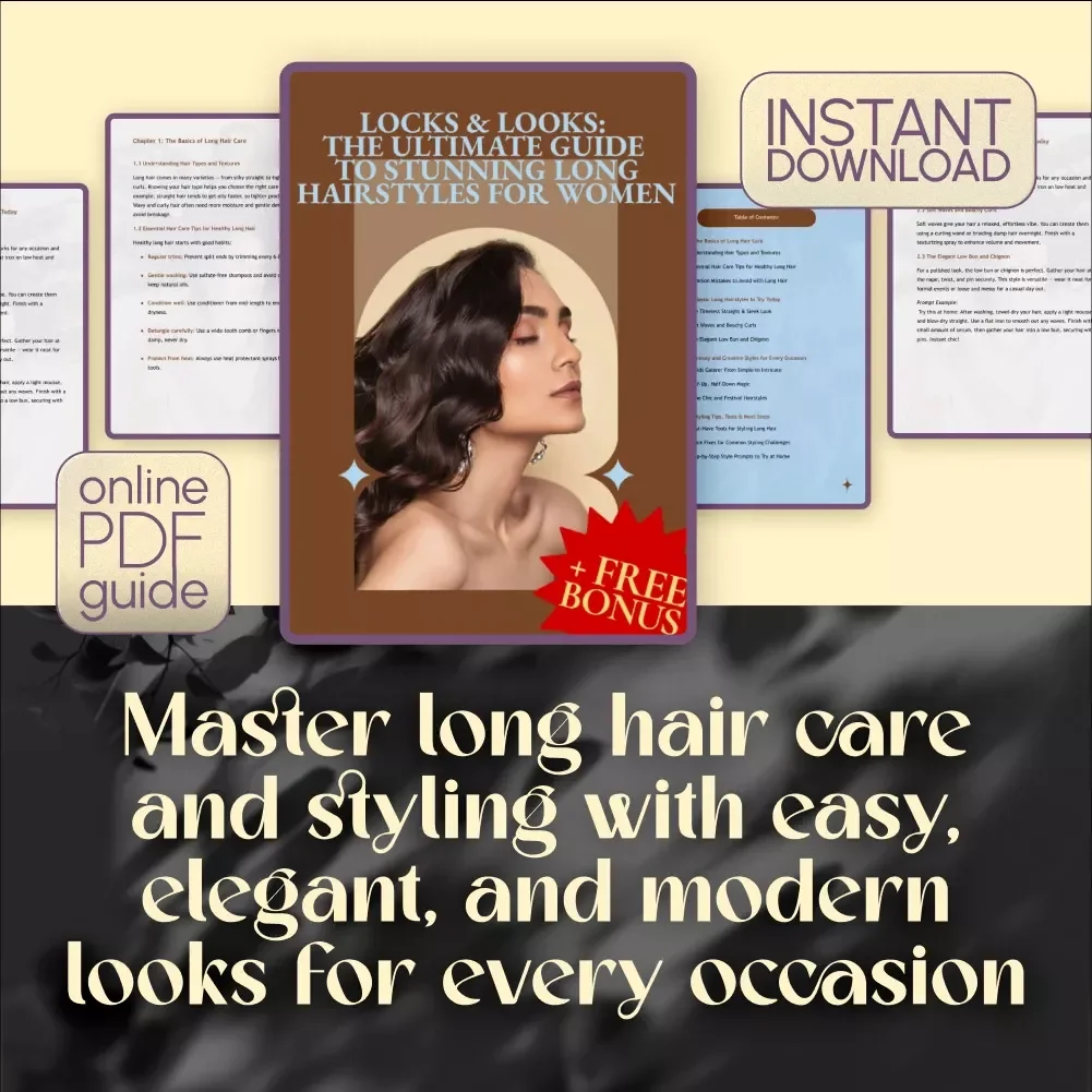 Locks & Looks: The Ultimate Guide to Stunning Long Hairstyles for Women | Long Hair Styles for Women Guide | Digital Hair Care eBook