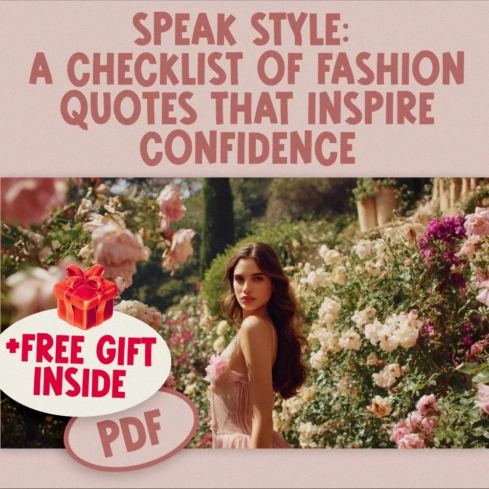 Speak Style: A Checklist of Fashion Quotes That Inspire Confidence | Style Fashion Quotes Digital Download, Printable Mood Board, Daily Inspiration