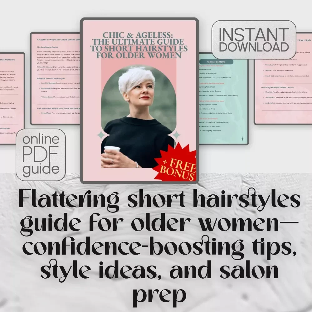 Chic & Ageless: The Ultimate Guide to Short Hairstyles for Older Women | Digital Download | Short Hair Styles for Older Women Guide