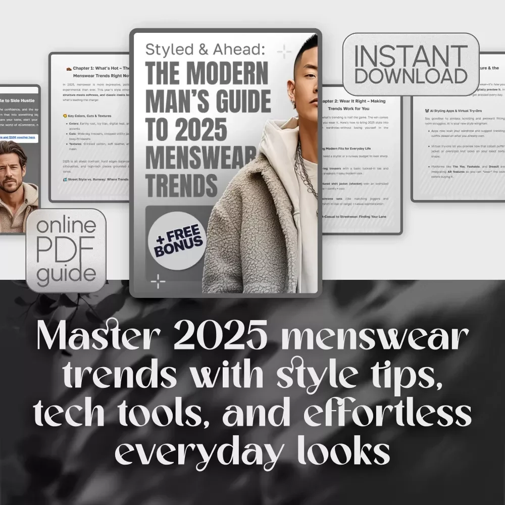 Styled & Ahead: The Modern Man’s Guide to 2025 Menswear Trends – Digital Download Guide for the Latest Mens Wear Fashion, Street Style, Runway Looks & Capsule Wardrobe Planning