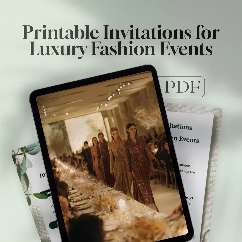 Printable Invitations for Luxury Fashion Events | Editable Checklist for High-End Fashion Shows, Boutique Launches & VIP Styling Soirées