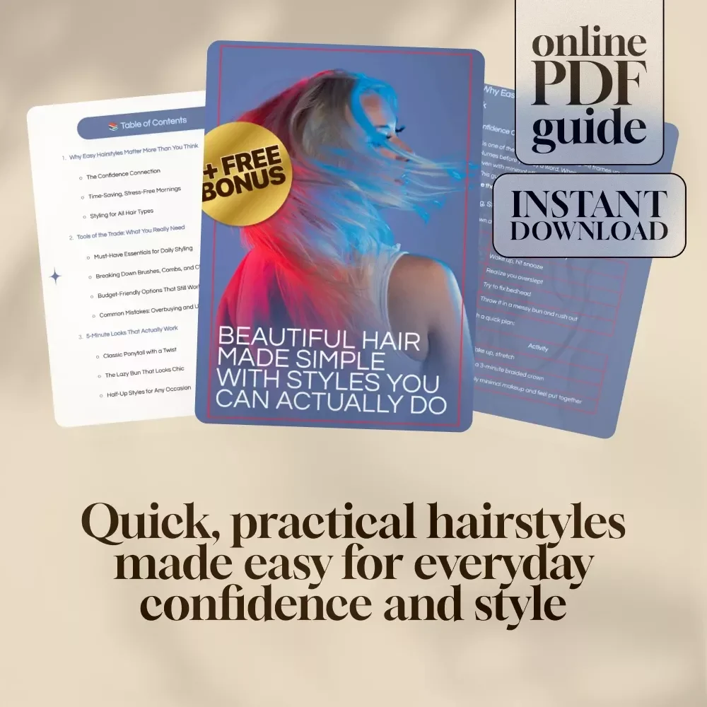 Beautiful Hair Made Simple with Styles You Can Actually Do | Easy Hair Styles Guide, Quick Hairstyles for Every Day, Digital Download