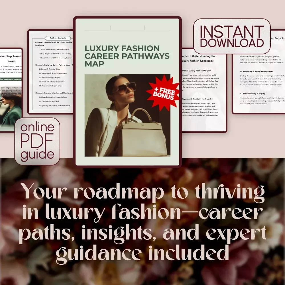 Luxury Fashion Career Pathways Map Guide – Digital Download for Aspiring Luxury Fashion Professionals | Career Map, eBook, Checklist & Guide for the Luxury Fashion Industry