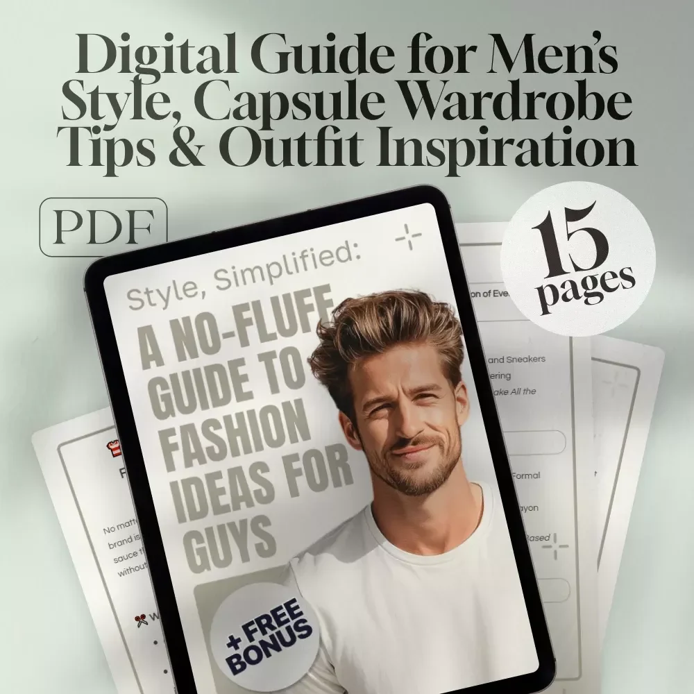 Style, Simplified: A No-Fluff Guide to Fashion Ideas for Guys | Digital Download Men’s Style Guide, Capsule Wardrobe Tips & Outfit Inspiration