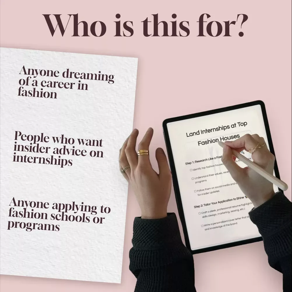 Land Internships at Top Fashion Houses Checklist | Fashion Internship Guide | Digital Download for Aspiring Designers, Stylists & Marketers