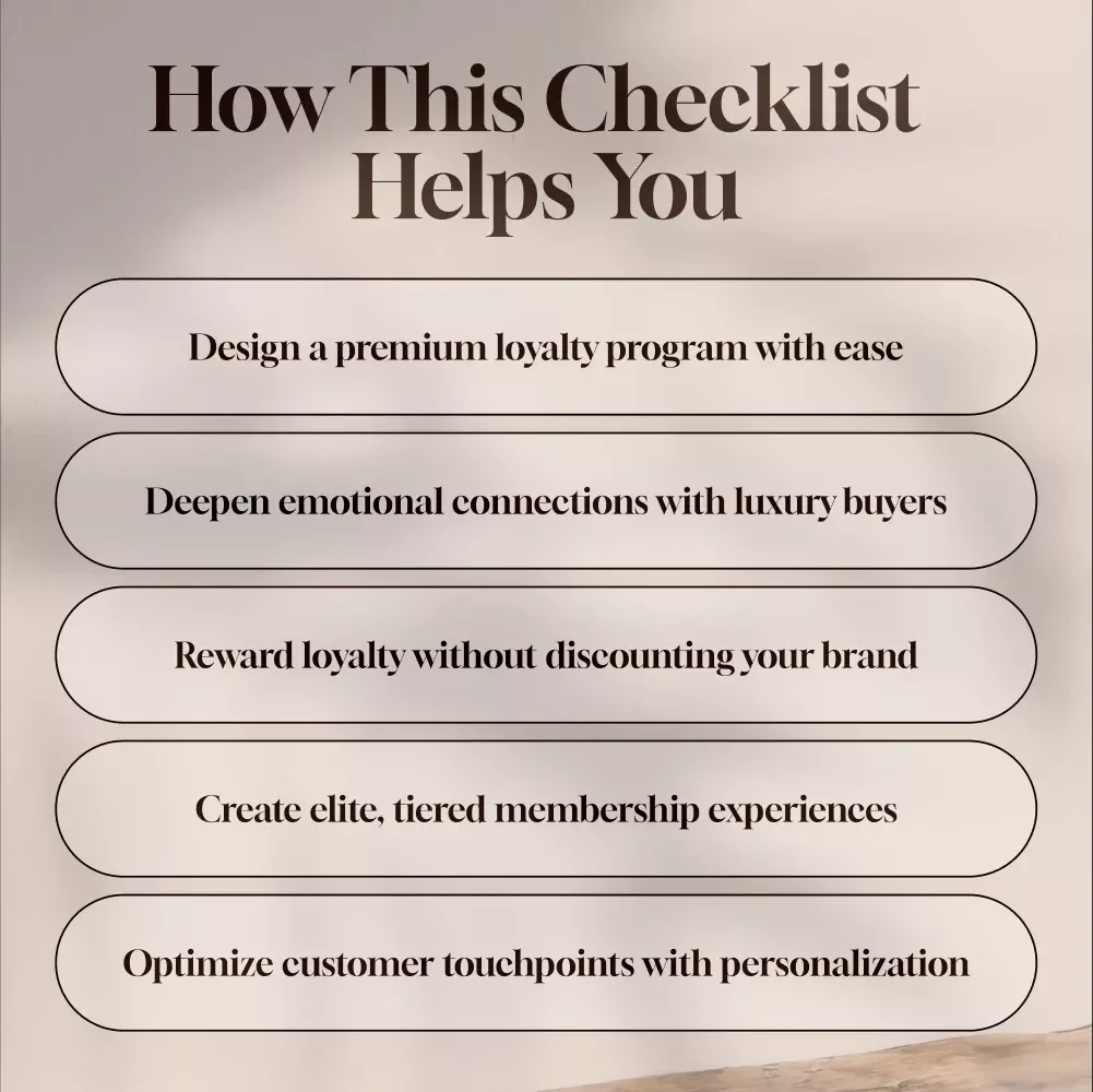 Luxury Brand Loyalty Programs Checklist | Digital Download for Premium Brand Loyalty Strategy, High-End Tiered Rewards & Exclusive Client Retention