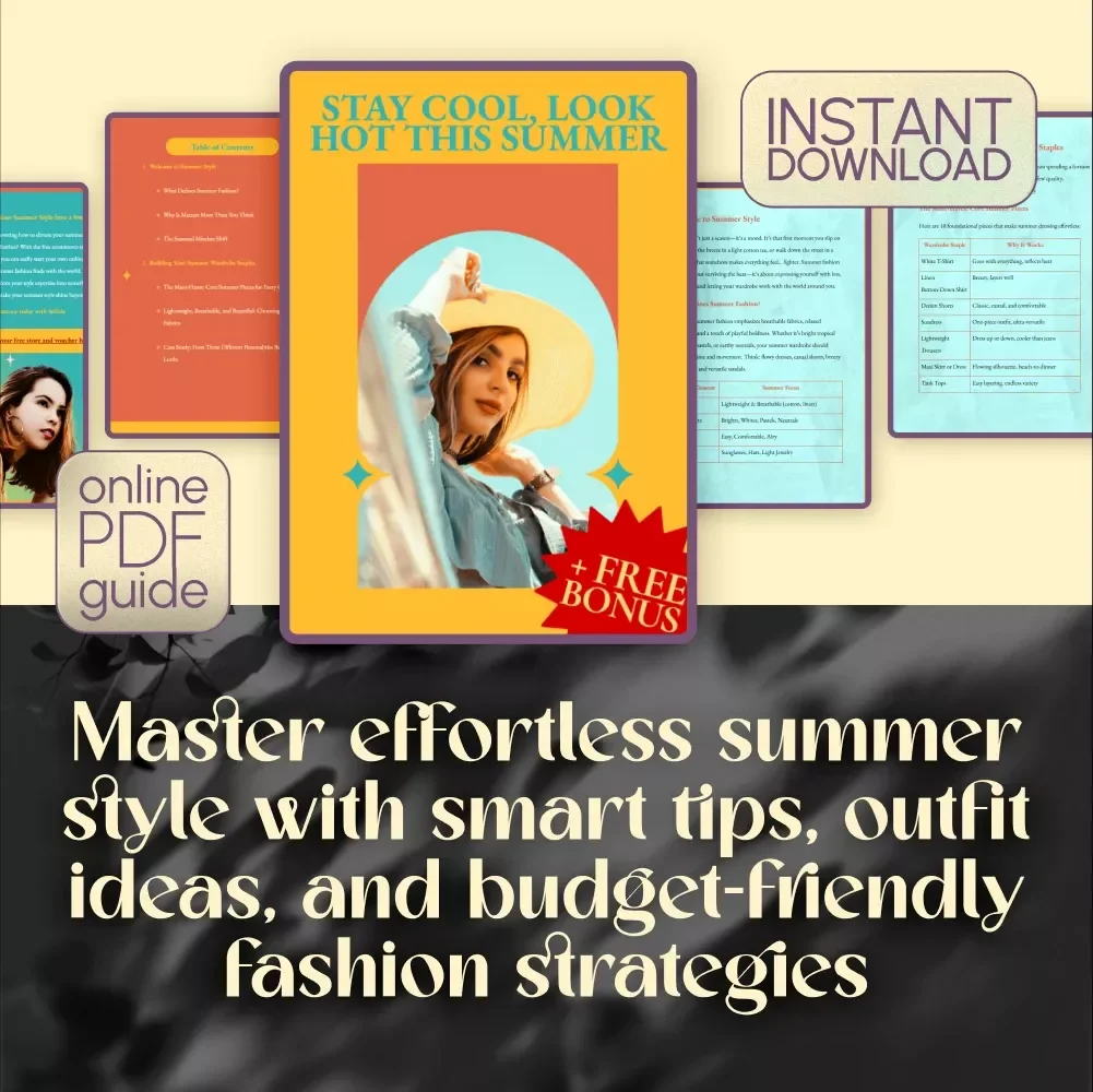 Stay Cool, Look Hot This Summer | Summer Fashion Guide for Women | Digital Download eBook & Checklist