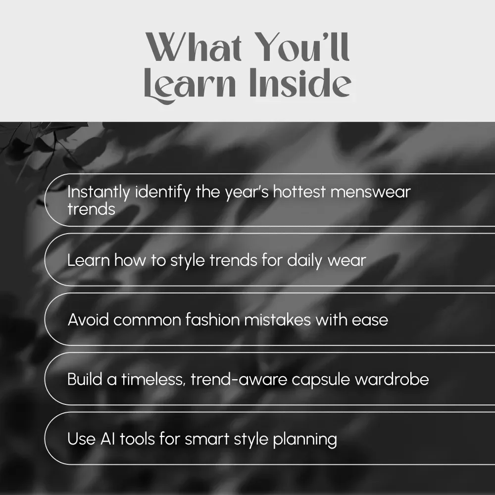 Styled & Ahead: The Modern Man’s Guide to 2025 Menswear Trends – Digital Download Guide for the Latest Mens Wear Fashion, Street Style, Runway Looks & Capsule Wardrobe Planning