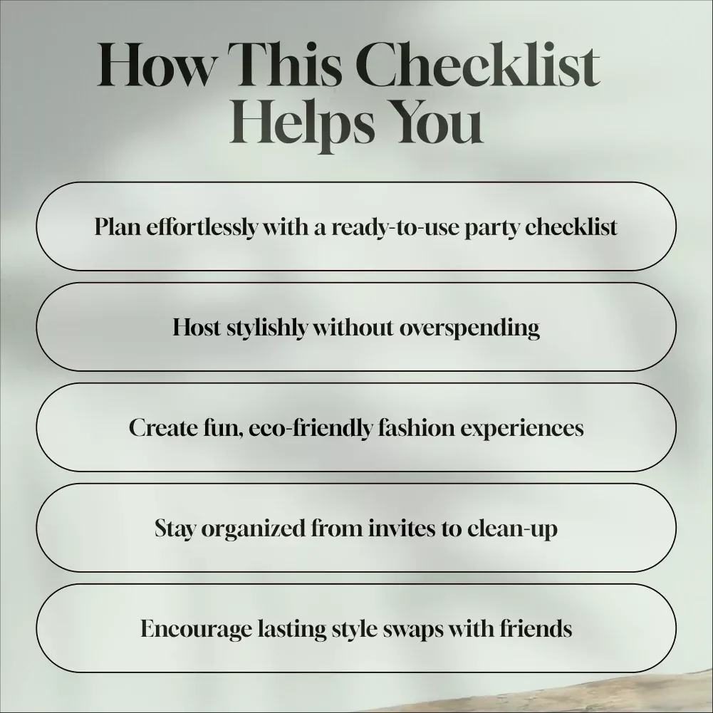 Host a Designer Swap Party Checklist | Digital Download | Fashion Event Planning Guide | Printable Clothing Swap Checklist for Stylish Gatherings