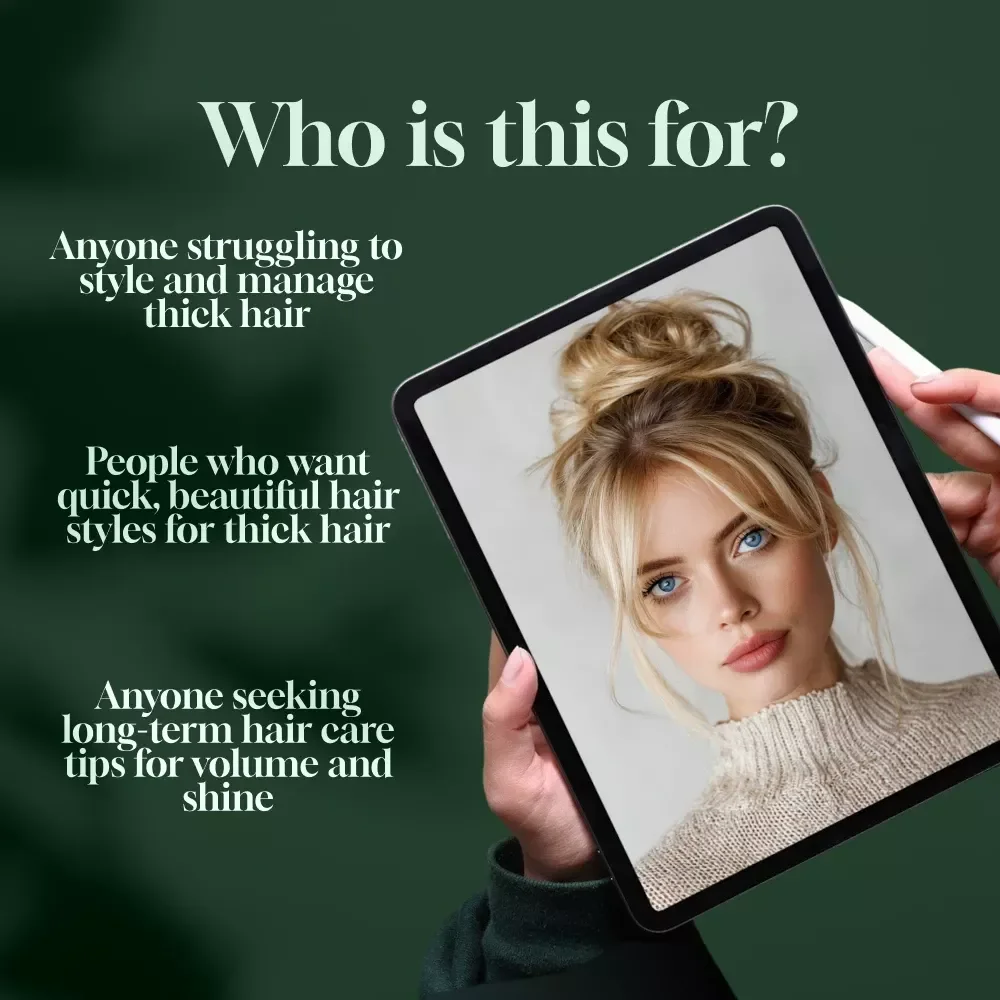 Thick Hair, No Worries – Master the Styles That Work With You | Digital Hair Styling Guide for Easy & Gorgeous Hair Styles for Thick Hair