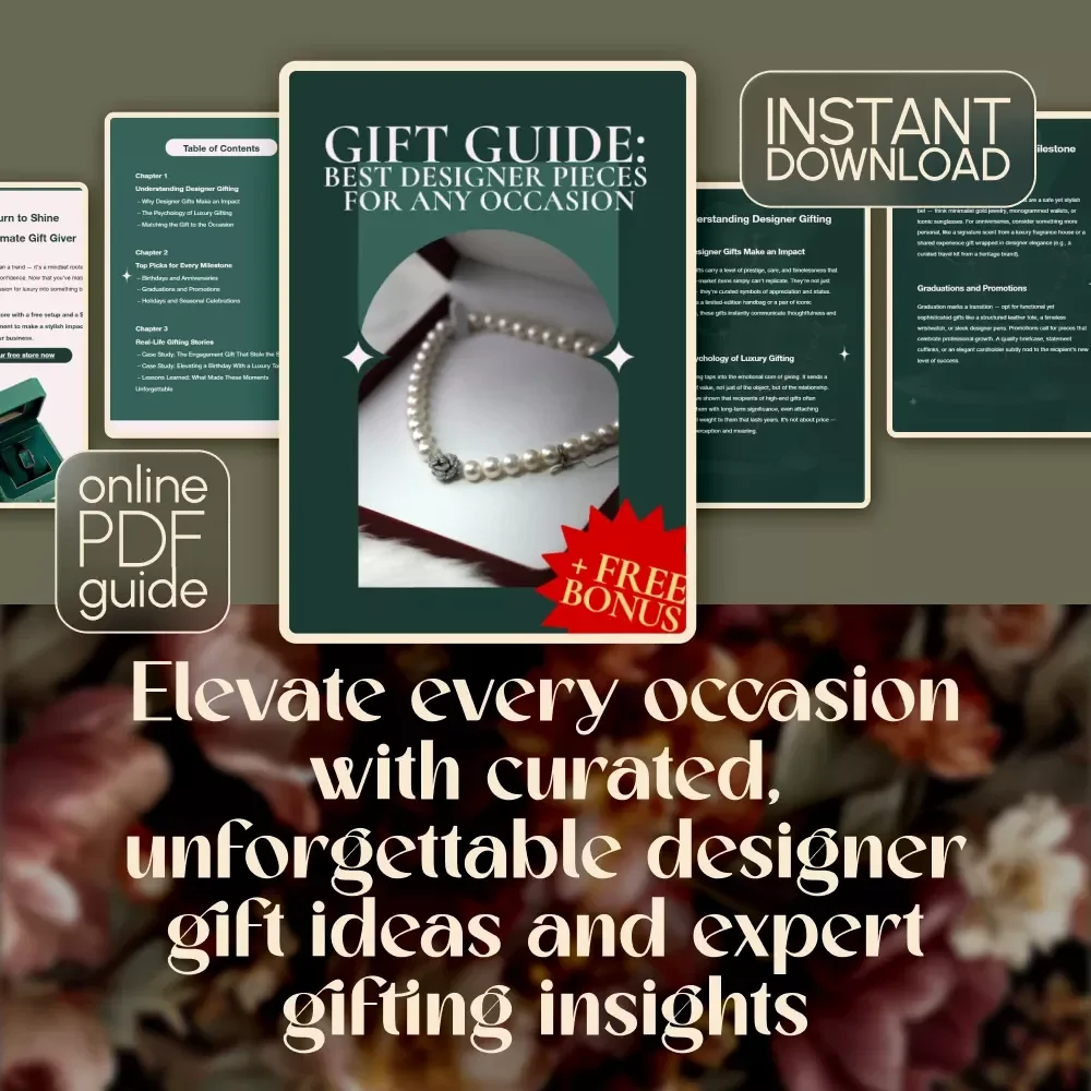 Gift Guide: Best Designer Pieces for Any Occasion – Luxury Gifting Guide | Digital Download | eBook for Designer Gift Ideas | Checklist for Designer Gifts