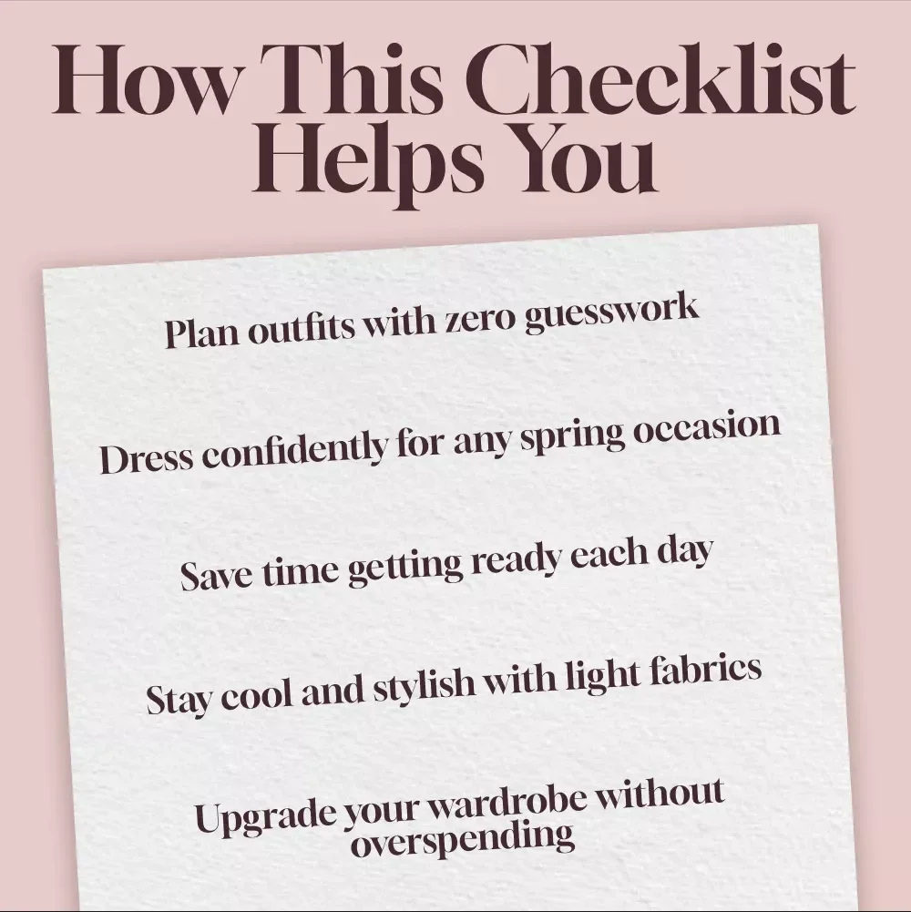 Spring Fashion Checklist for Women – Printable Wardrobe Guide for Spring Fashion for Women | Seasonal Style Digital Download