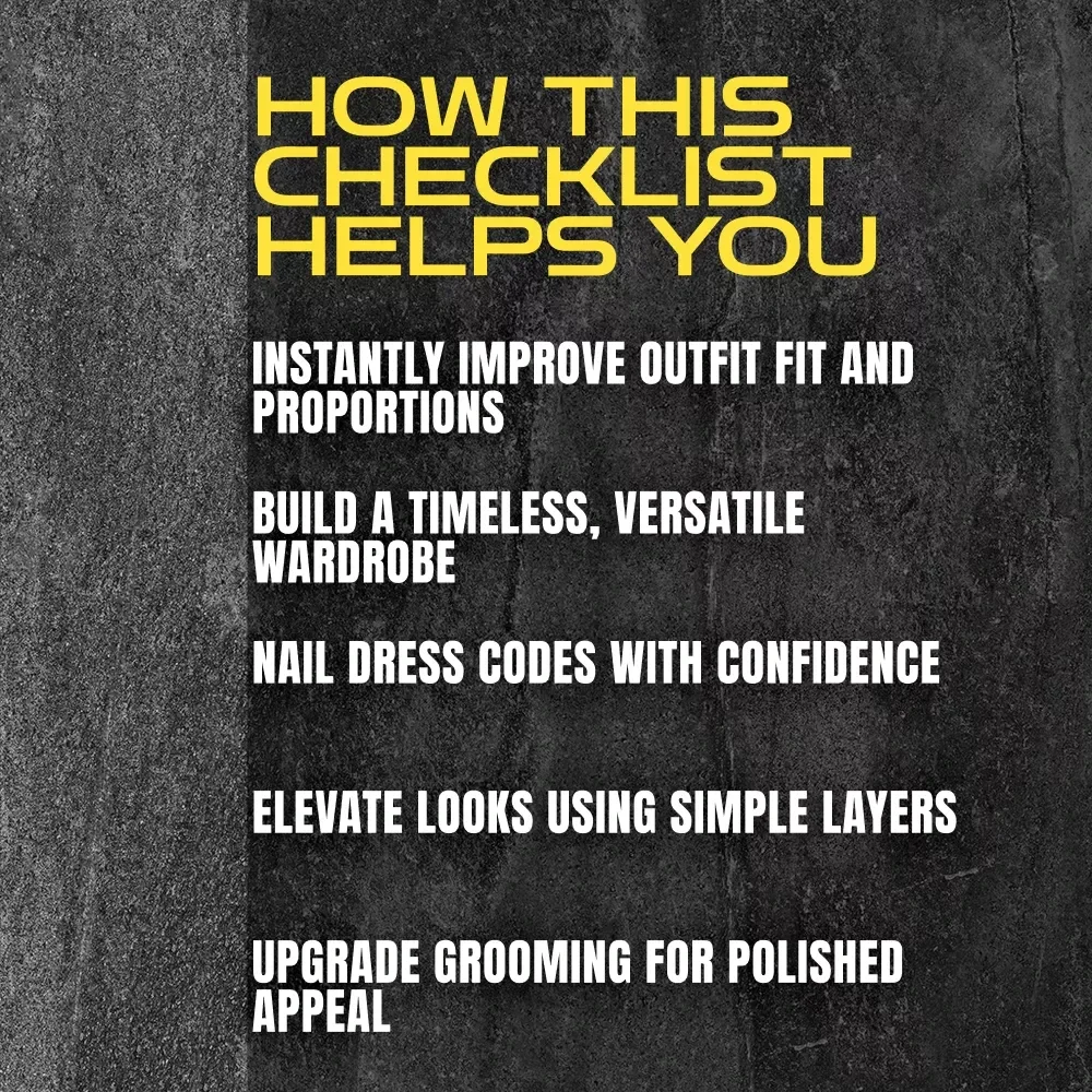 The Ultimate Men’s Style Checklist – Printable Digital Download | Modern Mens Style Guide & Wardrobe Essentials