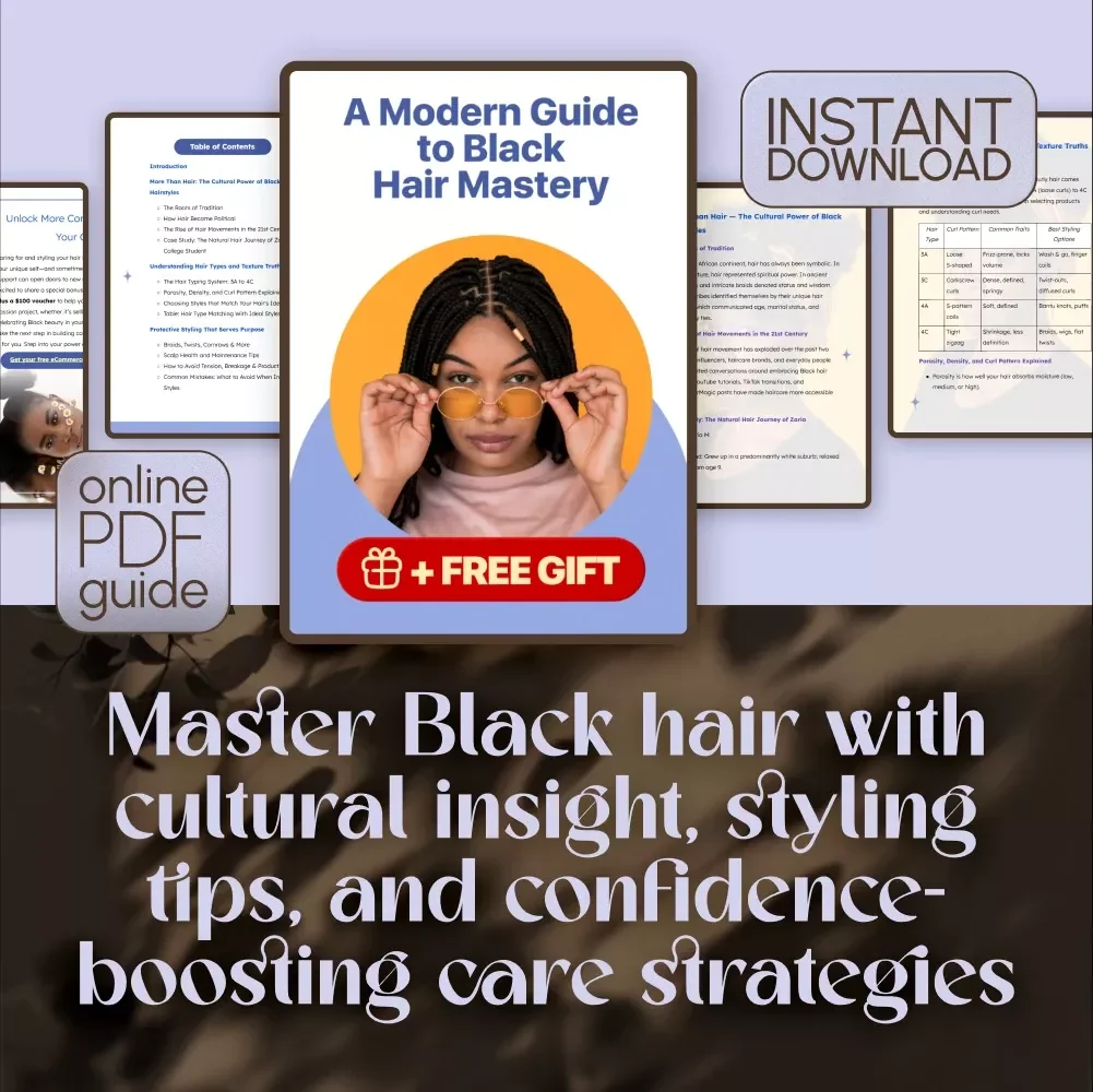 A Modern Guide to Black Hair Mastery | Digital Download Guide for Black Hair Styles, Natural Hair Care & Protective Styling