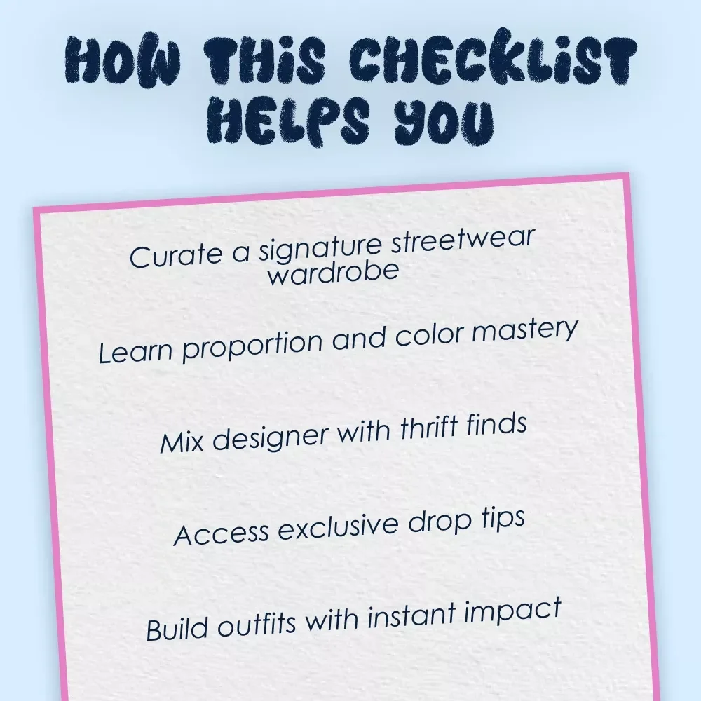 Master the Streetwear Look with This Ultimate Checklist | Digital Download Street Wear Style Guide, eBook & Printable Fashion List
