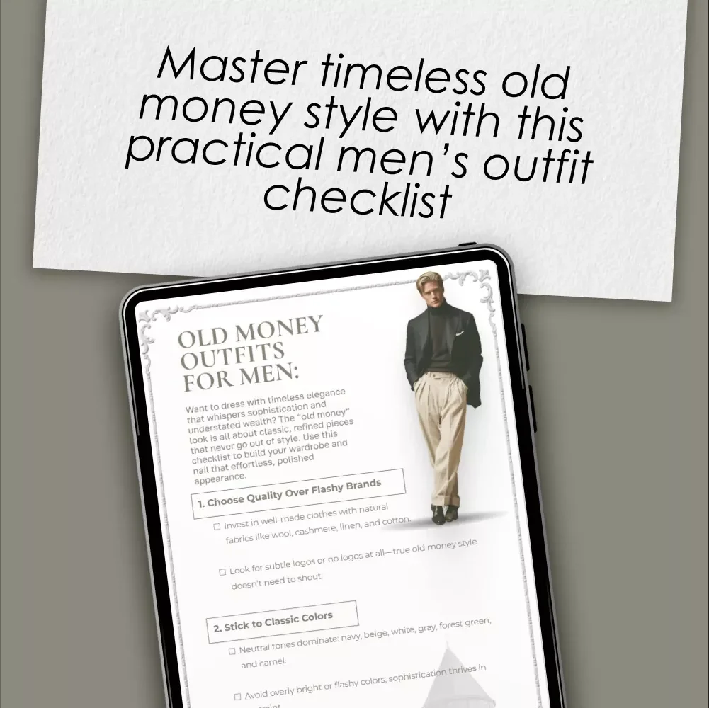 Old Money Outfits for Men: The Ultimate Style Checklist | Classic Men’s Fashion Guide | Digital Download for Timeless, Elegant Wardrobe Essentials