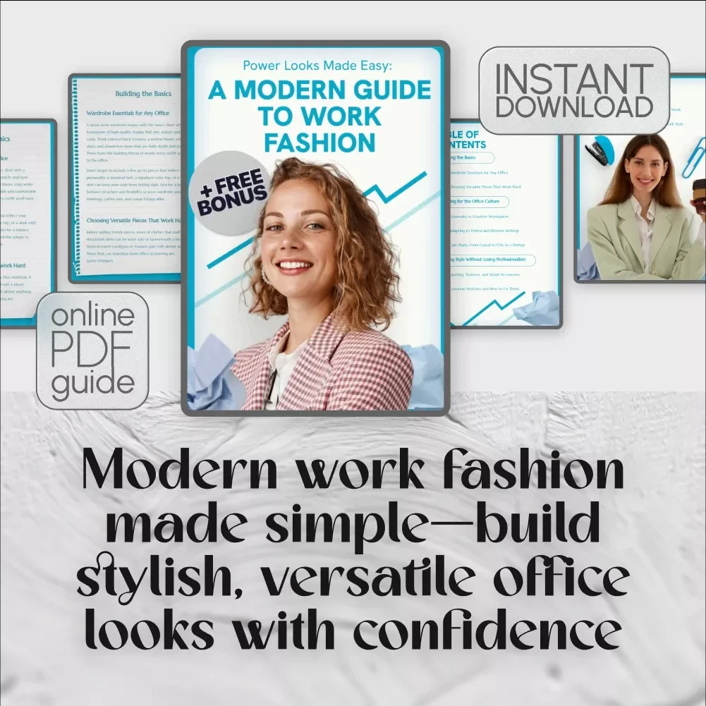 Power Looks Made Easy: A Modern Guide to Work Fashion | Stylish Work Fashion Ideas for Every Office | Digital Download eBook Guide