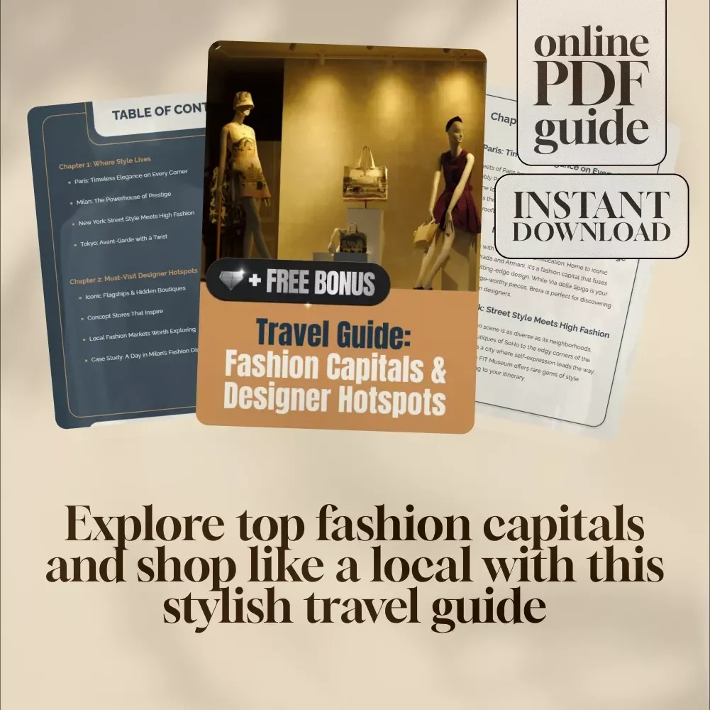 Travel Guide: Fashion Capitals & Designer Hotspots | Digital Download eBook | Style Travel Guide, Fashion Week Checklist, Fashion Travel Guide