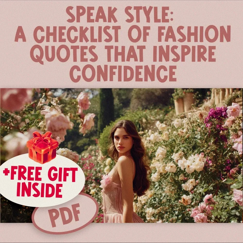 Speak Style: A Checklist of Fashion Quotes That Inspire Confidence | Style Fashion Quotes Digital Download, Printable Mood Board, Daily Inspiration