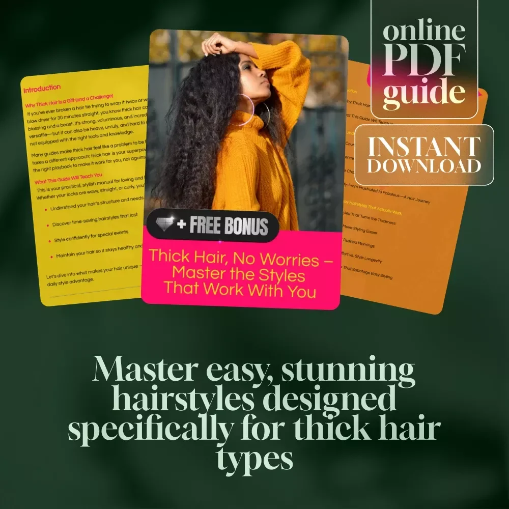 Thick Hair, No Worries – Master the Styles That Work With You | Digital Hair Styling Guide for Easy & Gorgeous Hair Styles for Thick Hair